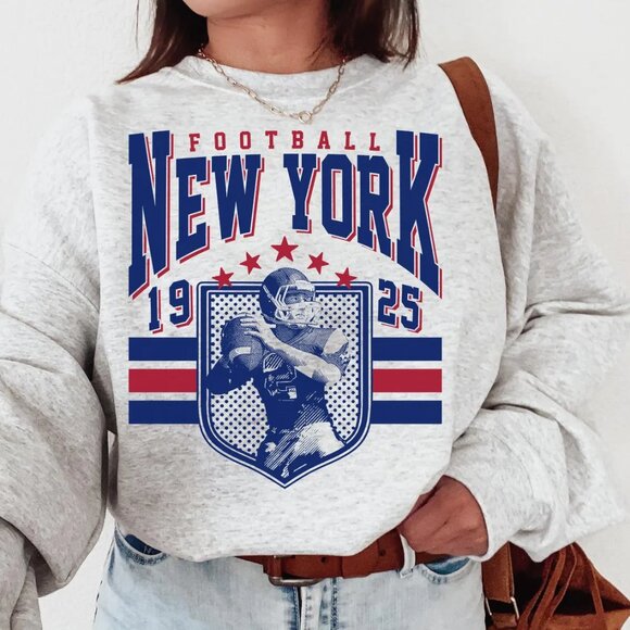 Tops - 1925 Vintage Style New York Giant Crewneck Sweatshirt, Retro NY Giant Shirt Tee
